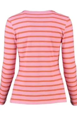 LECOMTE Shirt rosa gestreift