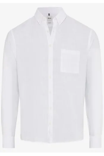 Leinen Hemd Daniel white Modern Fit Langarm