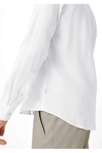 Leinen Hemd Daniel white Modern Fit Langarm