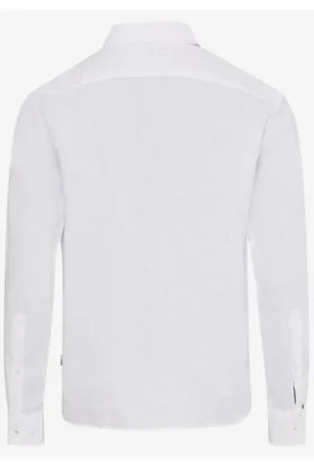 Leinen Hemd Daniel white Modern Fit Langarm