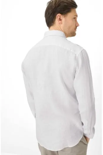 Leinen Hemd Daniel white Modern Fit Langarm