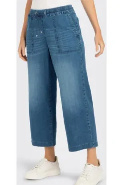MAC JEANS - CULOTTE, Super soft summer denim blau