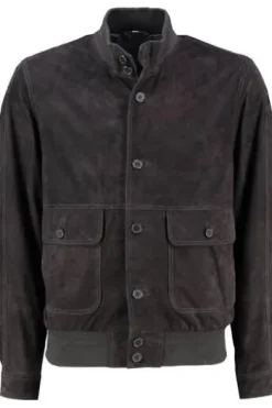 MADDOX Leder-Blouson Gunter marine