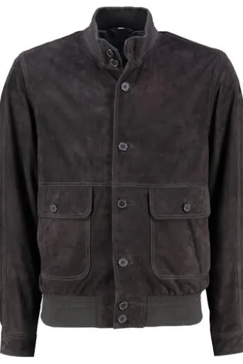 MADDOX Leder-Blouson Gunter marine