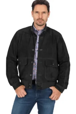 MADDOX Leder-Blouson Gunter marine