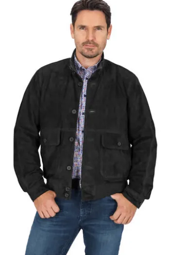MADDOX Leder-Blouson Gunter marine