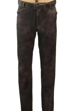 MADDOX Leder-Hose dunkelbraun Ziegenveloursleder