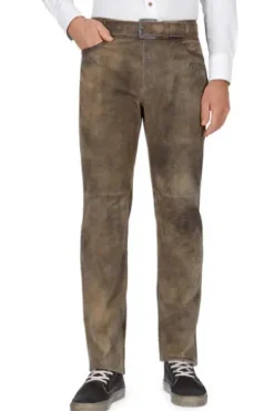 MADDOX Leder-Hose Lauter smoke Ziegenveloursleder