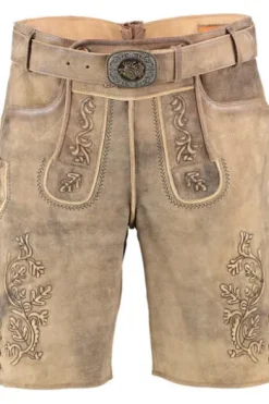 MADDOX Leder Shorts Birchsee zinn