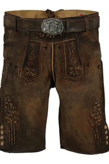 MADDOX Leder Shorts Zugersee nuss