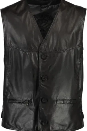 MADDOX Leder-Weste texasbraun Lammnappaleder