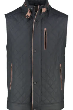 MADDOX Leder Weste Zeus navy
