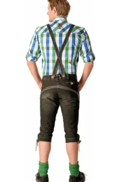MADDOX Wildbock Lederkniebundhose dunkelbraun