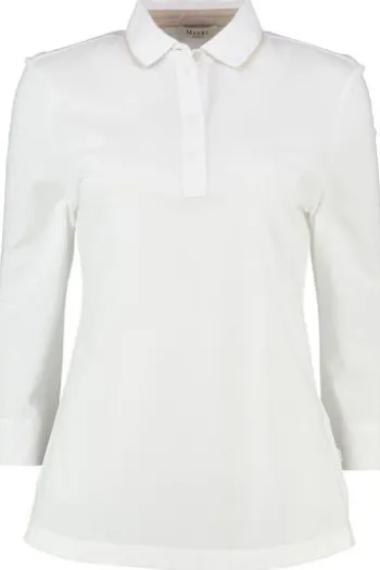 MAERZ Piqué Polo Shirt weiß 3/4-Arm