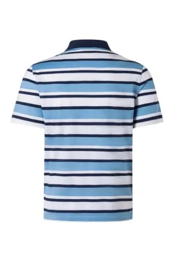 MAERZ Polo-Shirt dawn blue gestreift Regular Fit