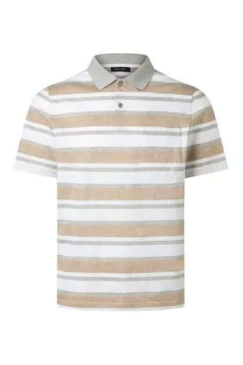 MAERZ Polo-Shirt frappuccino gestreift Regular Fit