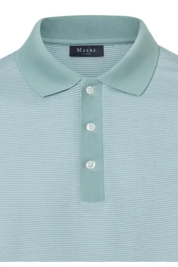 MAERZ Polo Shirt iced mint gestreift Regular Fit