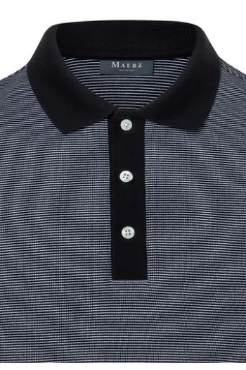 MAERZ Polo Shirt navy gestreift Regular Fit