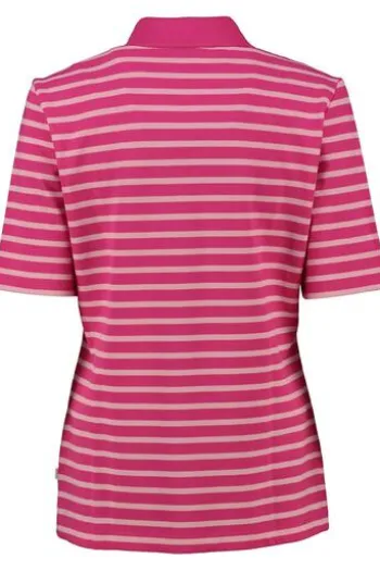 MAERZ Polo-Shirt pink gestreift in Piqué-Qualität