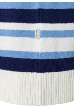 MAERZ Pullover endless sky- hellblau gestreift Kurzarm