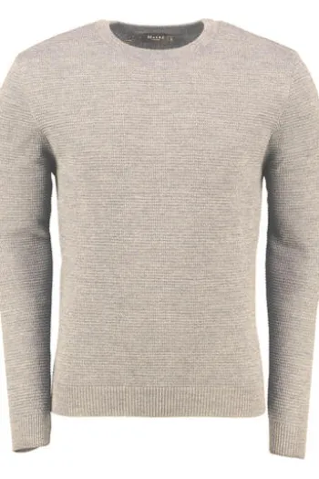 MAERZ Rundhals Pullover beige aus Schurwolle