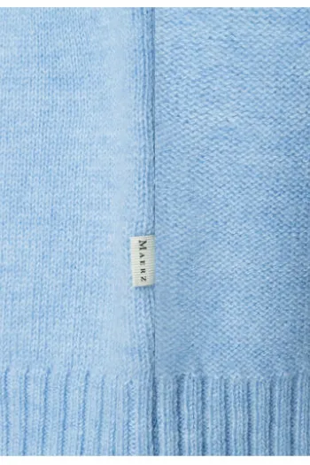 MAERZ Rundhals-Pullover hellblau aus hochwertiger Merinowolle