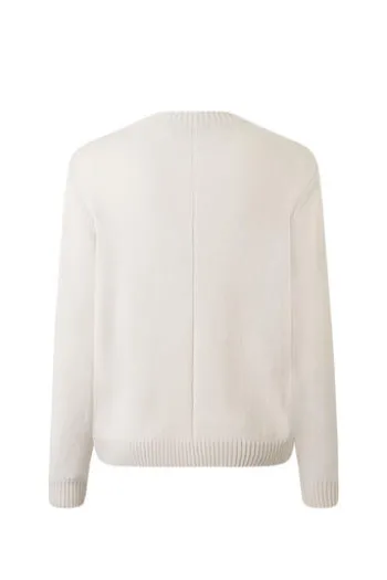 MAERZ Rundhals-Pullover natur aus hochwertiger Merinowolle