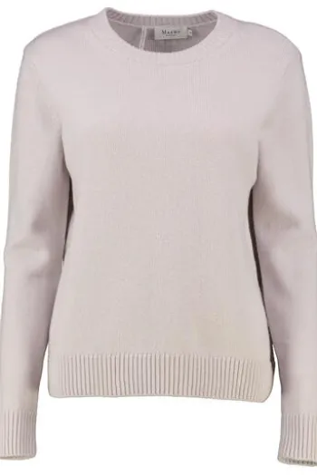 MAERZ Rundhals-Pullover natur aus hochwertiger Merinowolle
