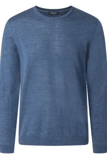 MAERZ Rundhals Pullover nimes blue Modern Fit