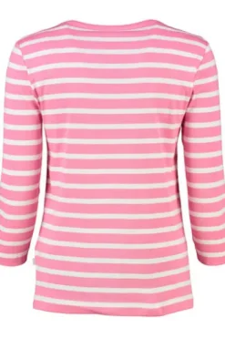 MAERZ Shirt chateau rose gestreift in softer Baumwoll-Mixqualität