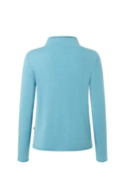 MAERZ Stehbund-Pullover hellblau aus hochwertiger Merinowolle