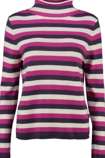 MAERZ Stehbund-Pullover pink gestreift