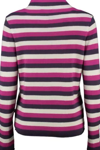 MAERZ Stehbund-Pullover pink gestreift