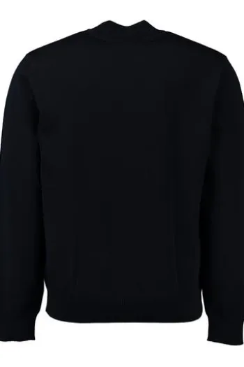 MAERZ Stehkragen Pullover marine aus Merinowolle