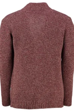 MAERZ Strickjacke bordeaux meliert in melierter Strickoptik