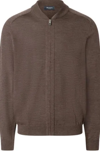 MAERZ Strickjacke braun extra feine Merinowolle