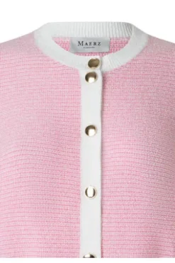 MAERZ Strickjacke Mascarpone-rose gestreift in edler Optik