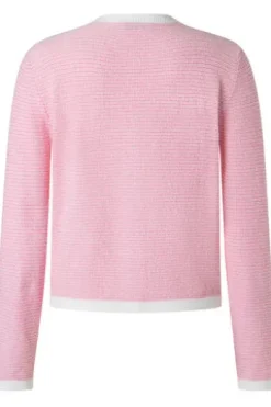 MAERZ Strickjacke Mascarpone-rose gestreift in edler Optik