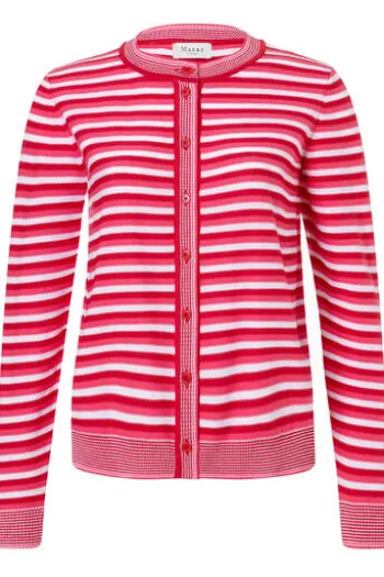 MAERZ Strickjacke rot gestreift