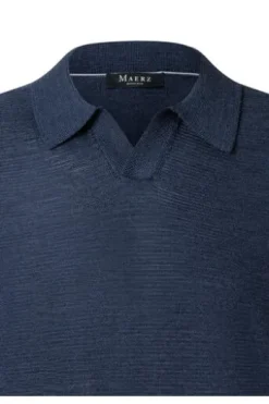 MAERZ Strick Polo-Shirt nimes blue Modern Fit