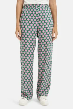Milano Italy wideleg pants with elastic waist kiwi print