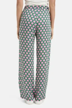 Milano Italy wideleg pants with elastic waist kiwi print