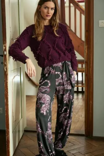 MISS LAGOTTE Pullover bramble berry mit modischen Fransen