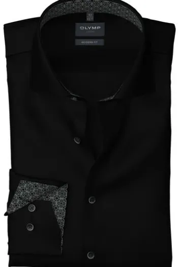 OLYMP Business Hemd Luxor schwarz Modern Fit Langarm