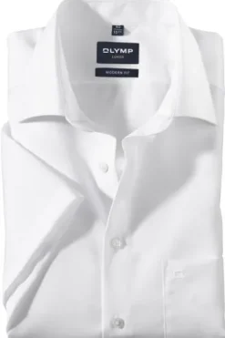 OLYMP Hemd weiss Modern Fit Kurzarm Kentkragen