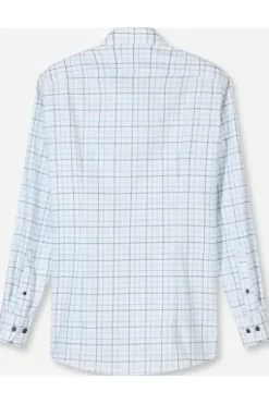 OLYMP Karo Hemd Luxor bleu kariert Modern Fit Langarm