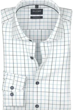 OLYMP Karo Hemd Luxor bleu kariert Modern Fit Langarm