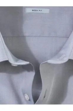 OLYMP Level Five gemustertes Hemd langarm Slim Fit mittelgrau