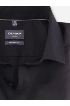 OLYMP Luxor gemustertes Hemd langarm Slim Fit graphit