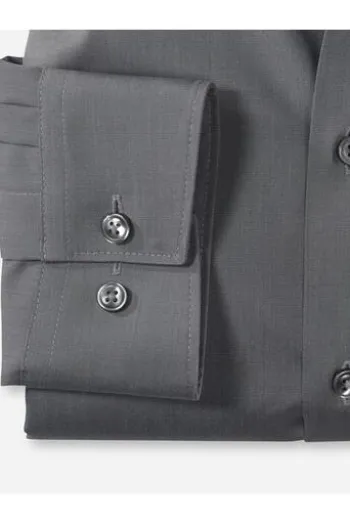 OLYMP Luxor gemustertes Hemd langarm Slim Fit mittelgrau